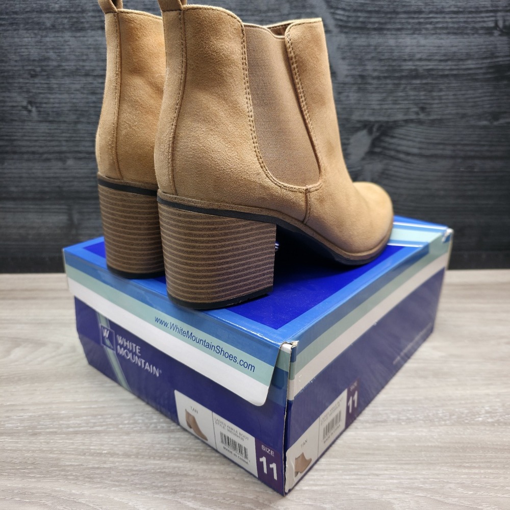 White Mountain‎ Women's Shoes 11 Ankle Boot Faux Suede Tan Size 11 - Picture 8 of 14